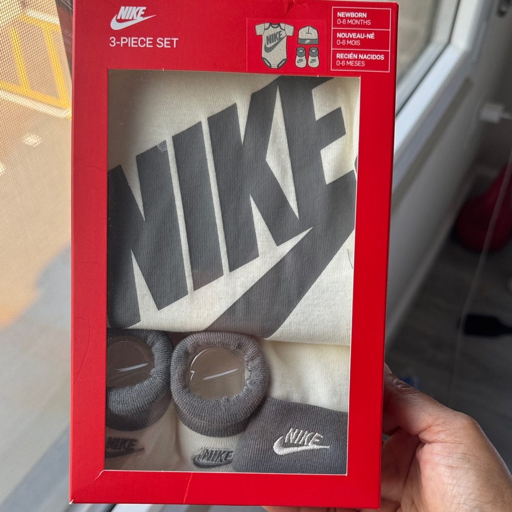 Nike Gray and White Baby Set